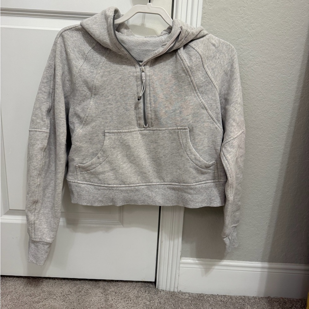 Light Gray Women's Half-Zip Hooded Sweater - Lululemon